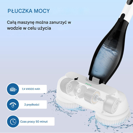 Elektryczna szczotka SHINE MATE – spray, wyświetlacz, IP68, 5w1 do czyszczenia fug łazienki kuchni mop