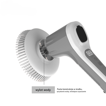 Elektryczna szczotka SHINE MATE – wyświetlacz, IP68, 6 końcówek do czyszczenia fug łazienki kuchni