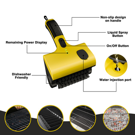 Elektryczna szczotka do grilla ShineMate 2600mAh, IPX7, 30W