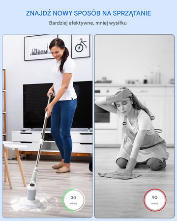 Elektryczna szczotka SHINE MATE – IP68, płyn czyszczący, wyświetlacz do czyszczenia fug łazienki kuchni