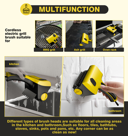 Elektryczna szczotka do grilla ShineMate 2600mAh, IPX7, 30W