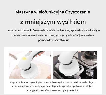 Elektryczna szczotka SHINE MATE – 6w1, IP67, lekka i bezprzewodowa do czyszczenia fug łazienki kuchni