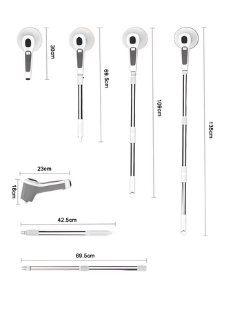 Elektryczna szczotka SHINE MATE – IP68, płyn czyszczący, wyświetlacz do czyszczenia fug łazienki kuchni
