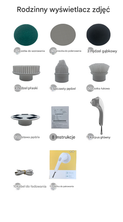 Elektryczna szczotka SHINE MATE – 6w1, IP67, lekka i bezprzewodowa do czyszczenia fug łazienki kuchni