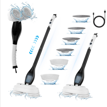 Elektryczna szczotka SHINE MATE – spray, wyświetlacz, IP68, 5w1 do czyszczenia fug łazienki kuchni mop